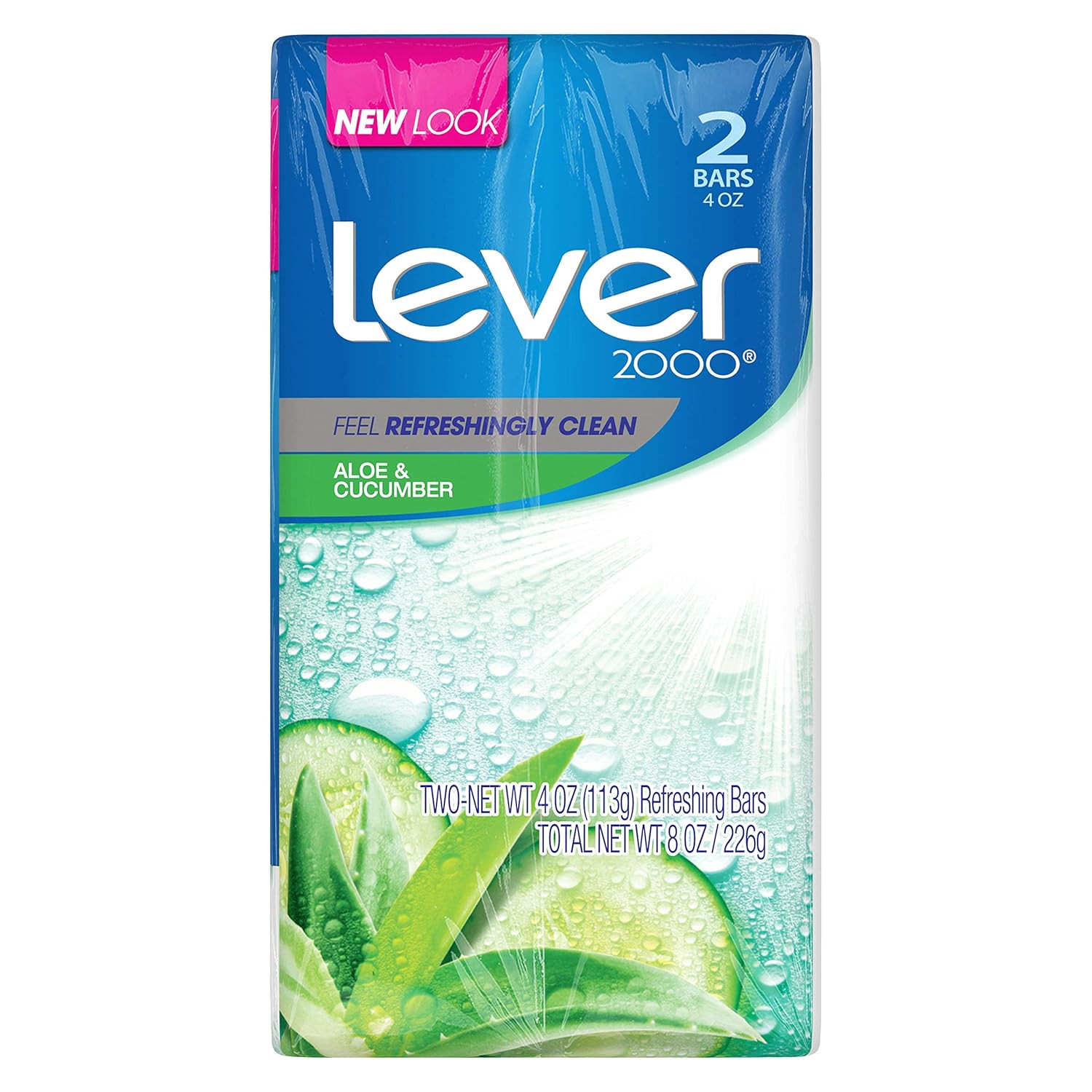 Lever 2000 Bar Soap Aloe & Cucumber 4 oz bars 8 ea