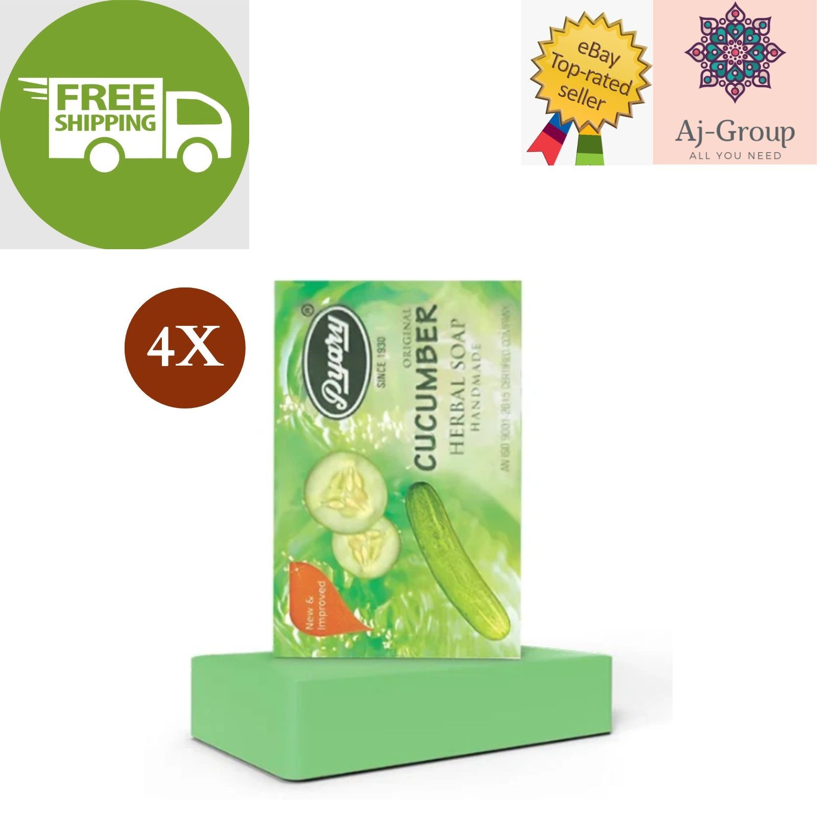 4 X Indian Pyary Cucumber Herbal Soap – 75g Hand Made ⭐FREE SHIPPING⭐