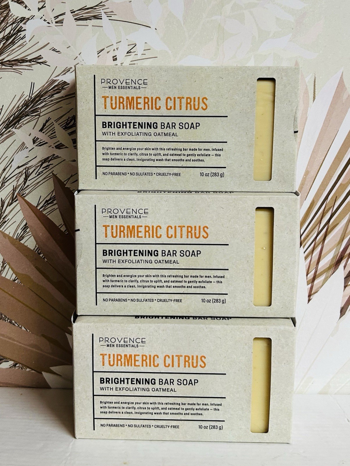 3-Pack Provence Essentials ~ Turmeric Citrus Brightening Bar Soap 10 oz Each