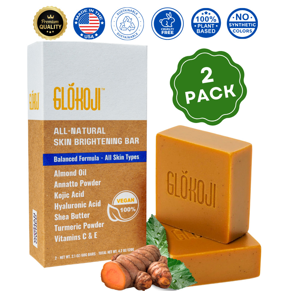 2 Pack – Kojic Acid, Turmeric, Hyaluronic Acid & Vitamin C Soap for Dark Spots