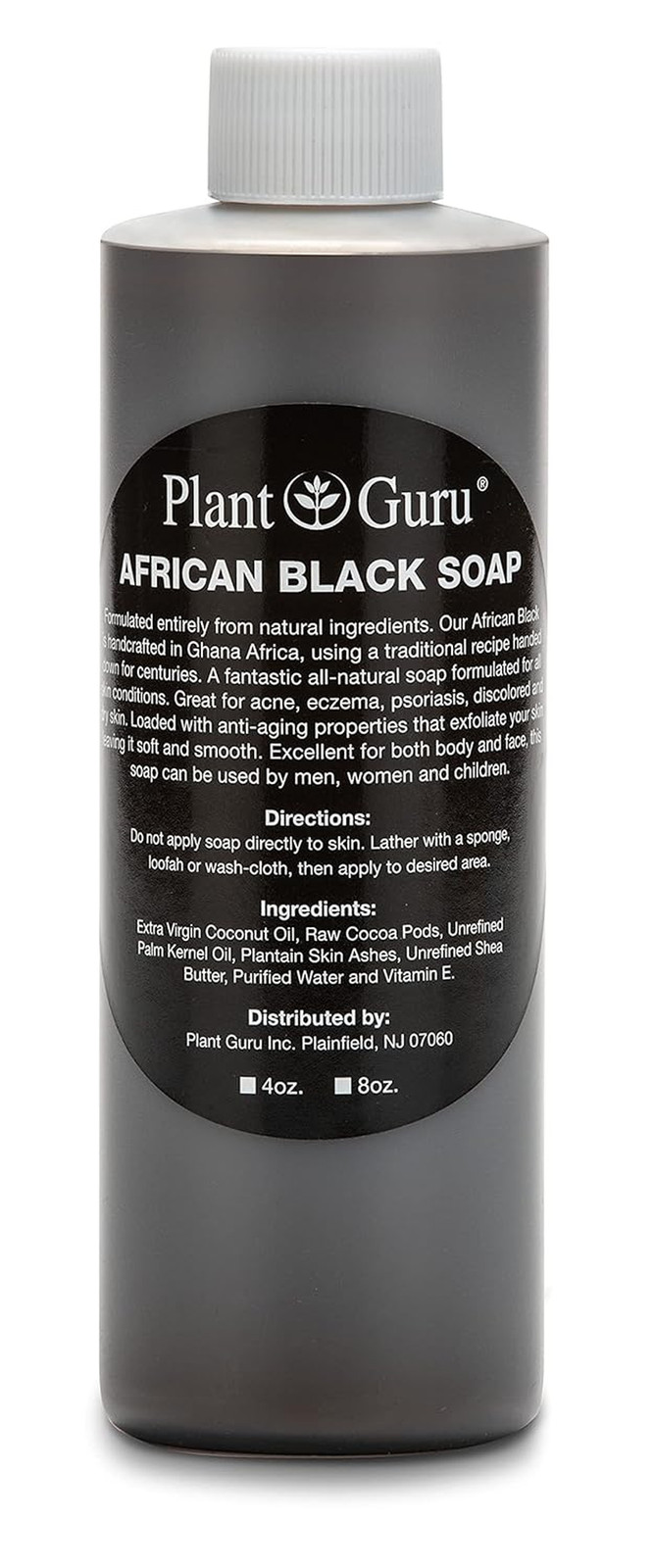 African Black Soap Liquid 8 Oz. 100% Raw Pure Natural from Ghana. Acne Treatment