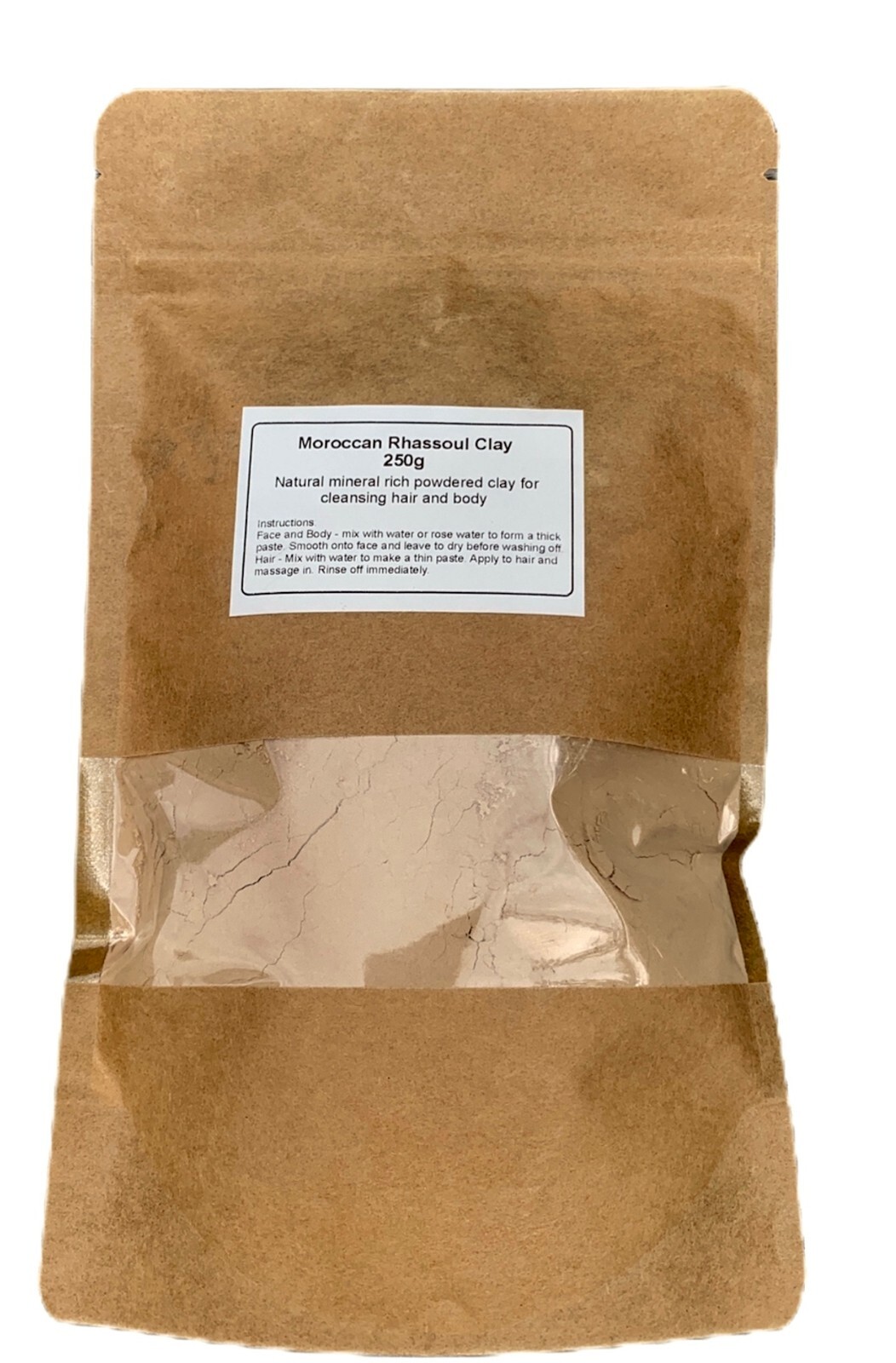 Rhassoul Clay, Hair & Face Mask for Deep Pore Cleansing – 250g – Ultra Pure