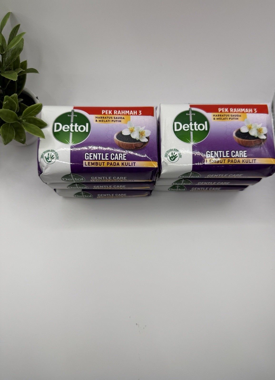 Dettol Gentle Care Gentle Body Bar Soap 100g 6-Pack Jasmine, Habbatus Sauda