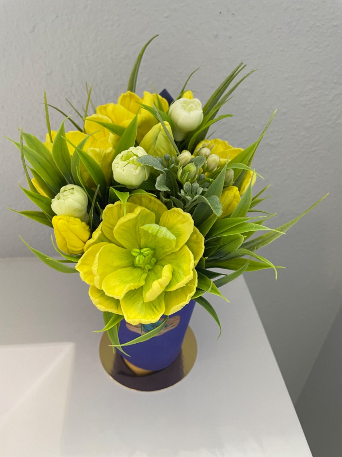 Hand made soap, soap flowers bouquet yellow tulips , soap hand made gift Ukraine