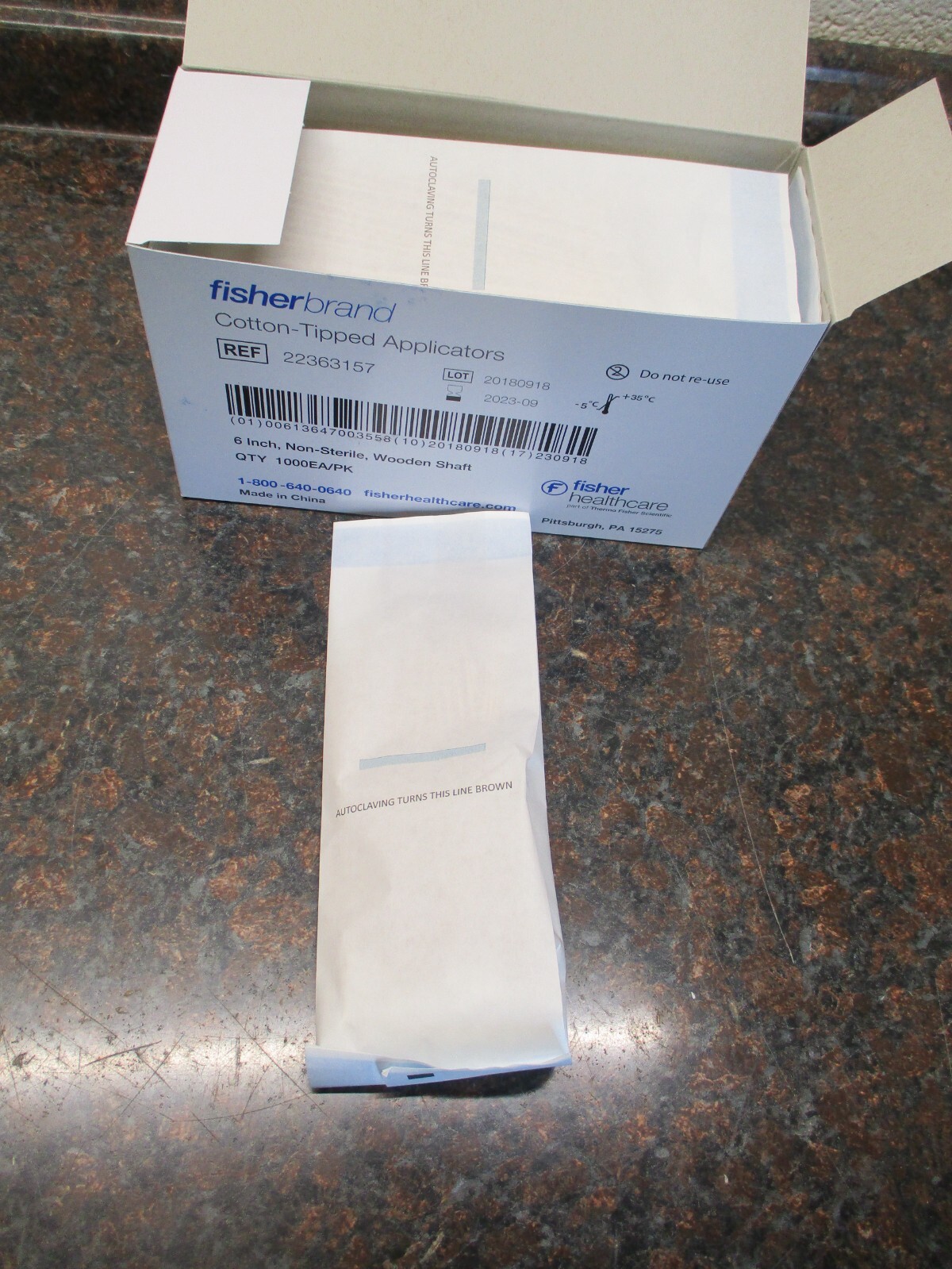 Fisherbrand Wood Handled Cotton Swabs and Applicators 1000pc 22-363-157
