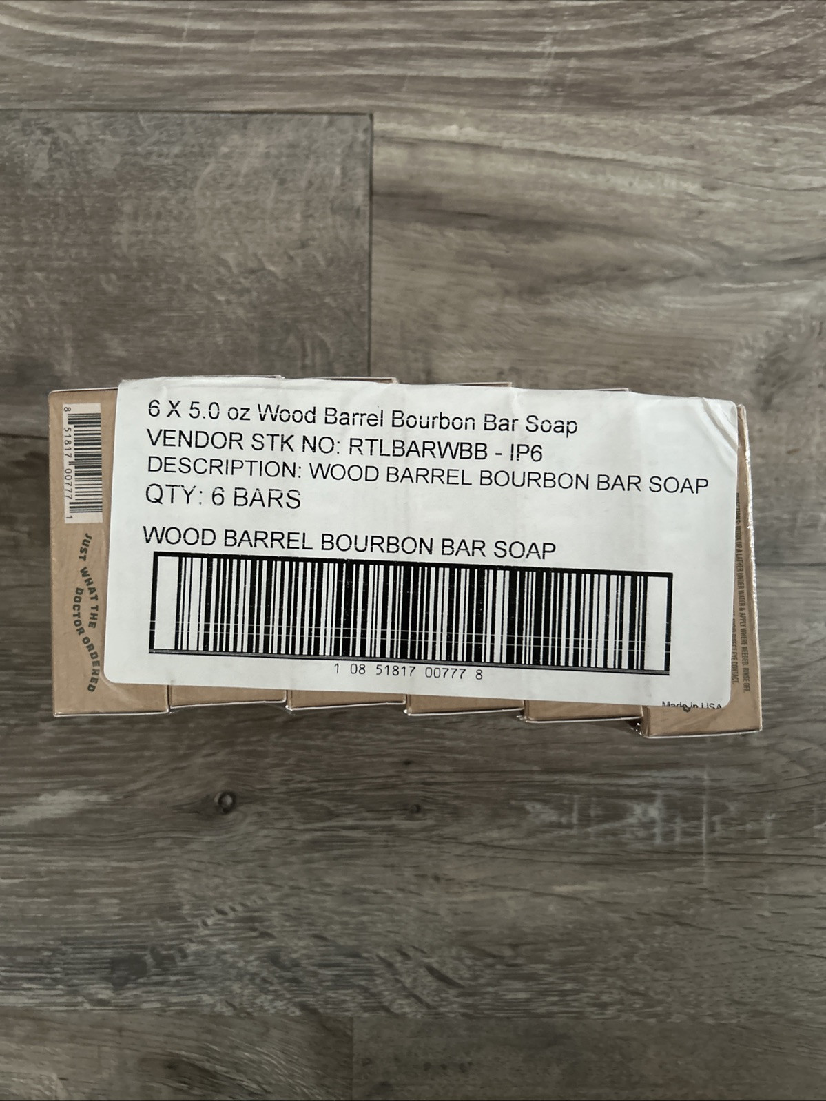 New! Dr. Squatch Men’s Natural Soap WOOD BARREL BOURBON 5oz Bar 6-Pack