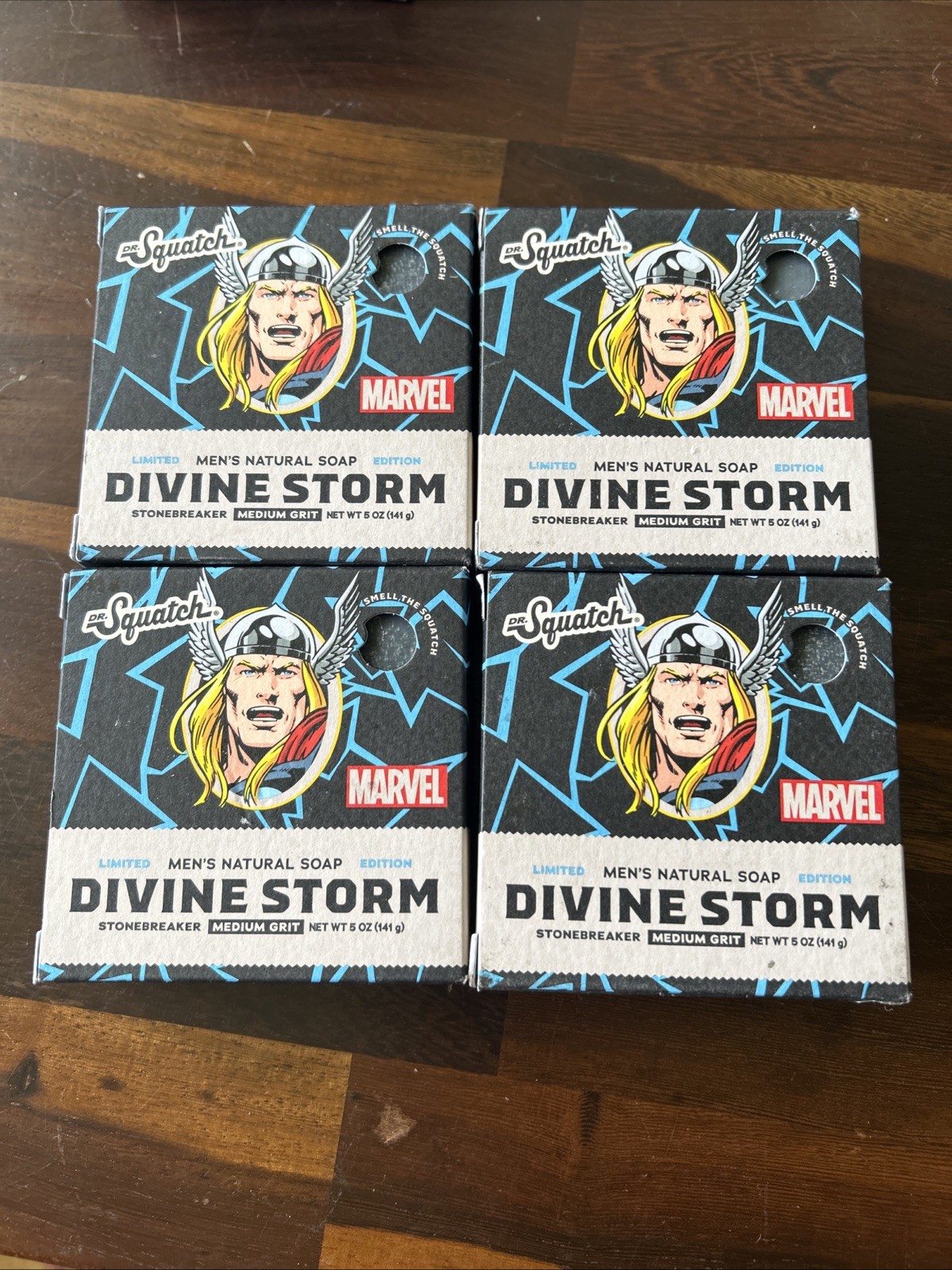4 Pack Dr Squatch Divine Storm Thor Limited Edition Soap Marvel Avengers