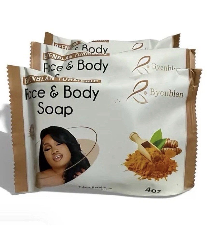 3PCS Turmeric Soap Byenblan – Face & Body Bar for Smooth Glowing Skin