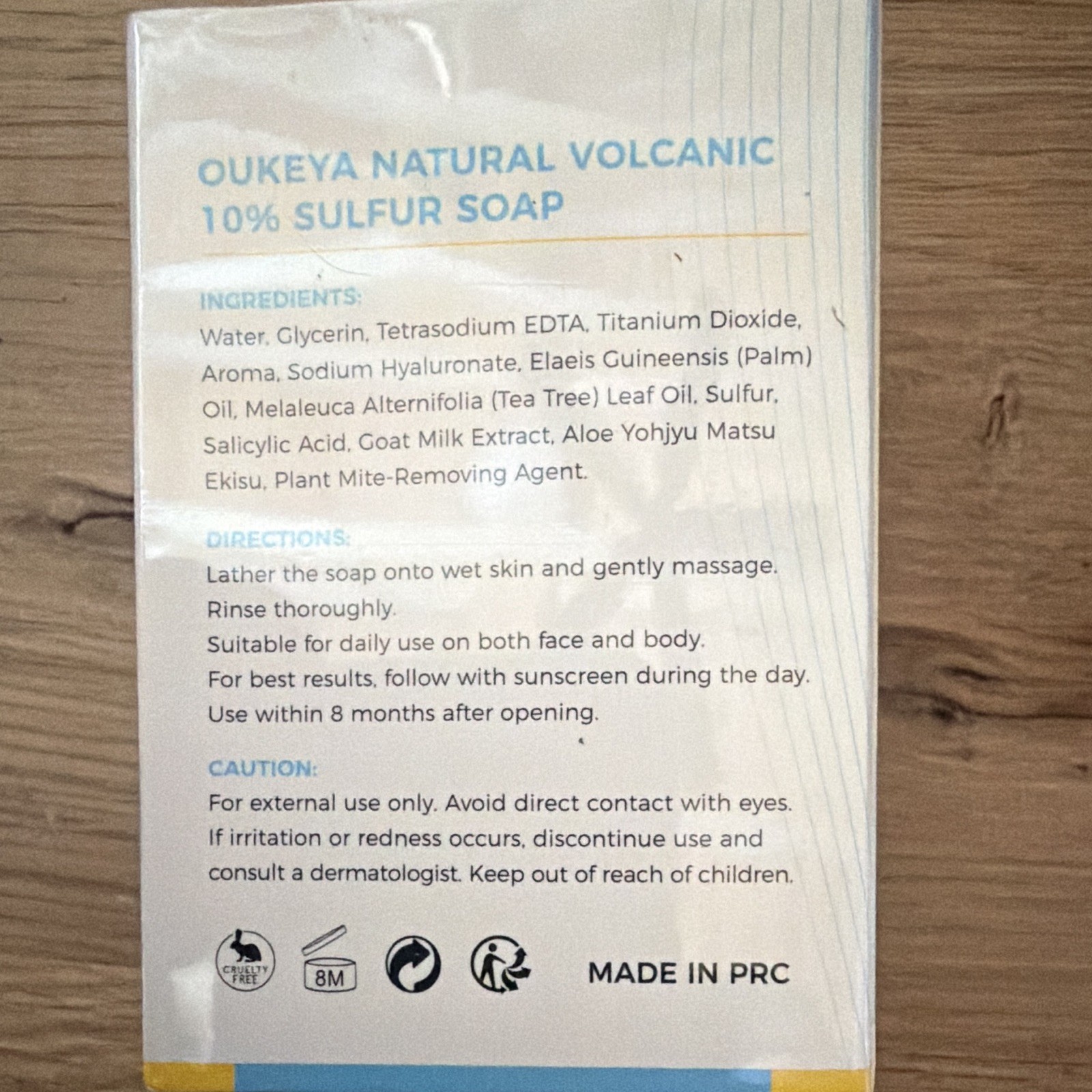 OUKEYA Natural Volcanic 10% Sulfur Soap Tea Tree Aloe Salicylic 4.06oz