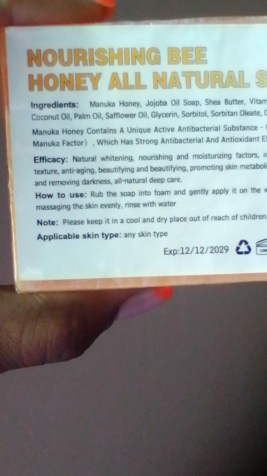 SanLimit All Natural Manuka Honey Jojoba Oil Shea Butter Face & Body Soap 200g