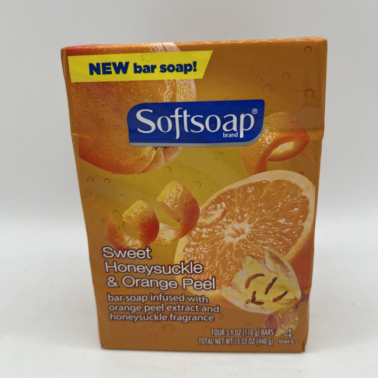 SOFTSOAP Bar Soap Sweet Honeysuckle Orange Peel 4 Bars DISCONTINUED 3.9 oz. each