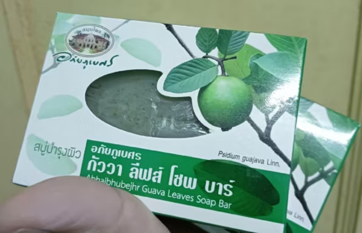 4x100g Soap Abhaibhubejhr Guava Leaves Bar Thai Body Skin Body Bath Care