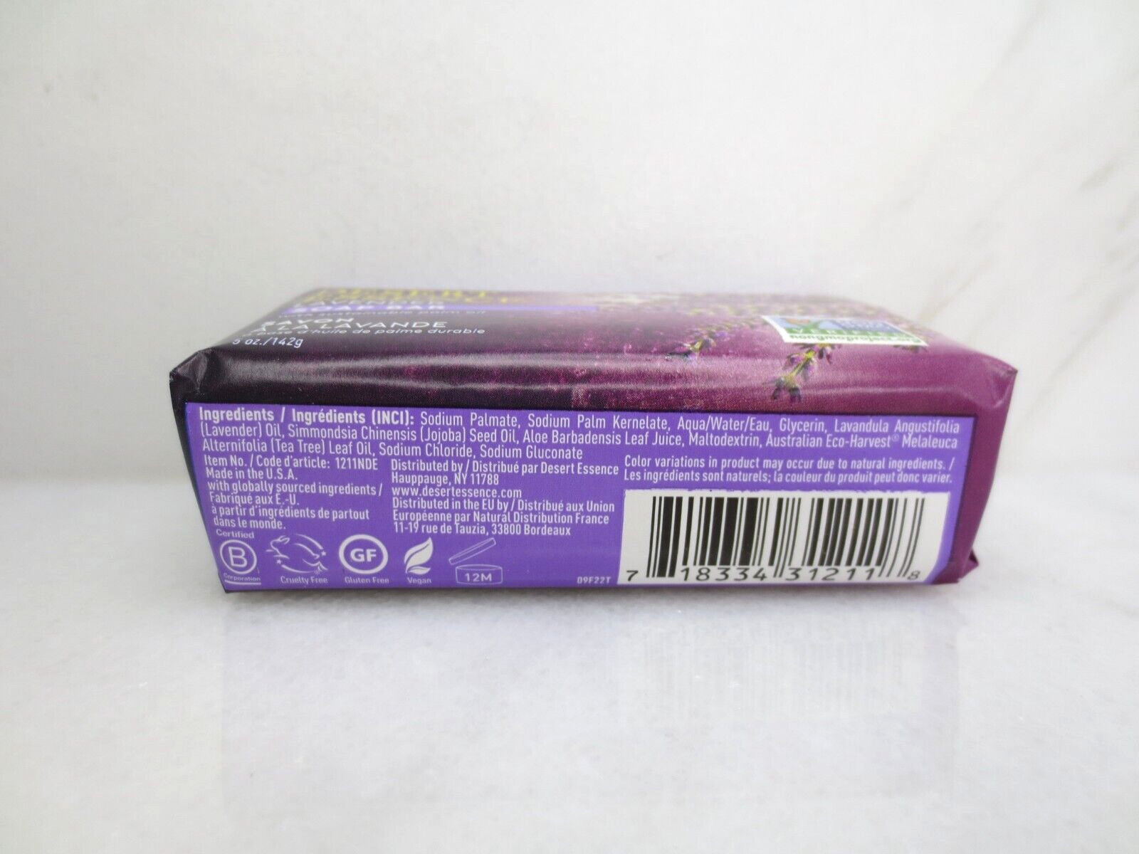 DESERT ESSENCE LAVENDER SOAP BAR 5 OZ NWOB LOT OF 2