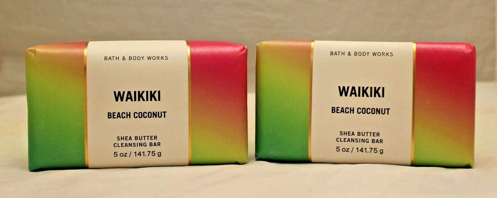 Bath & Body Works Waikiki Beach Coconut Shea Butter Cleansing Bar Soap X 2