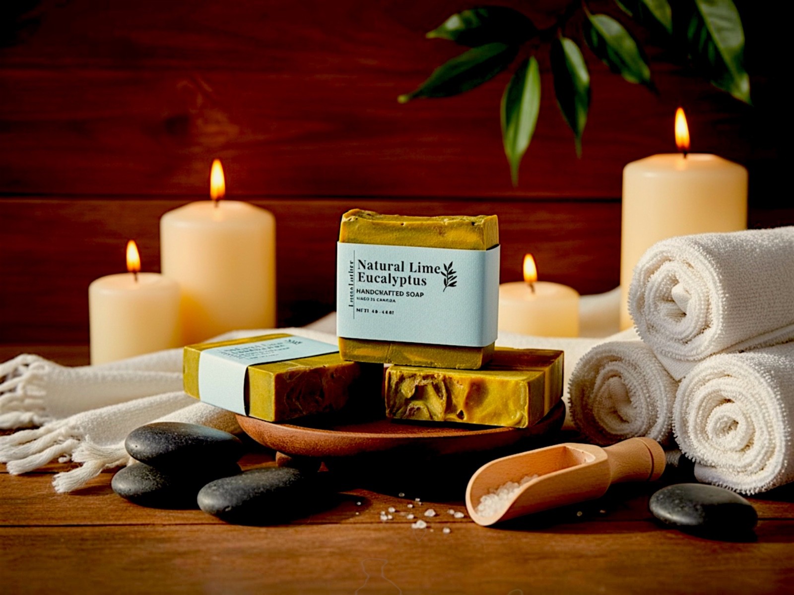 LumaLather Lime & Eucalyptus Mint Handmade Soap – Refreshing Artisan Bath Bar