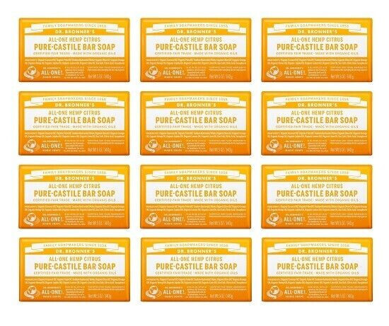 Dr. Bronner’s Pure Castile Bar Soap 5 Oz Citrus – 12 PACK