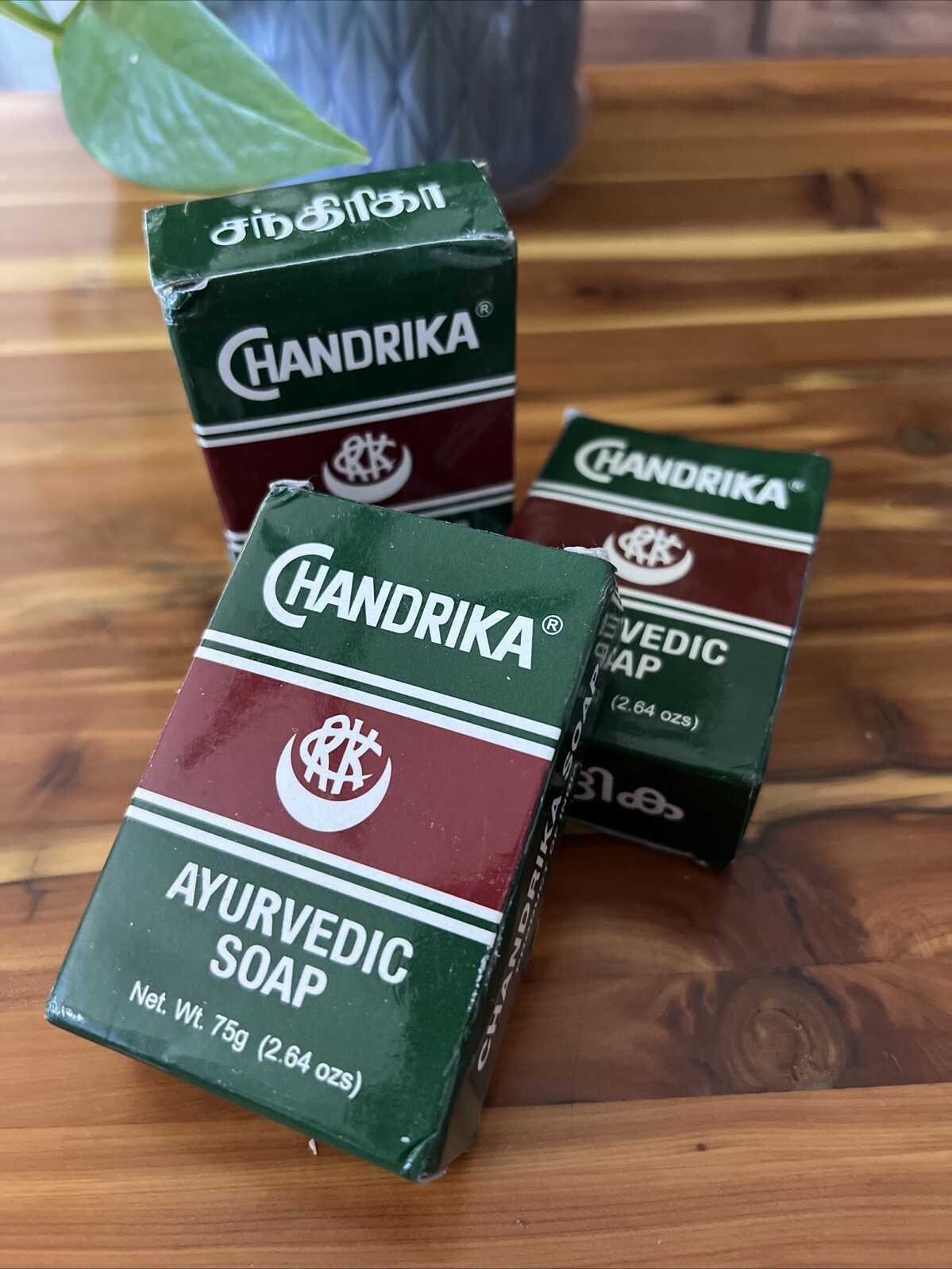 6 Bars Chandrika Ayurvedic Soap ~ 75 gm/2.64 ozs X 6 Bars