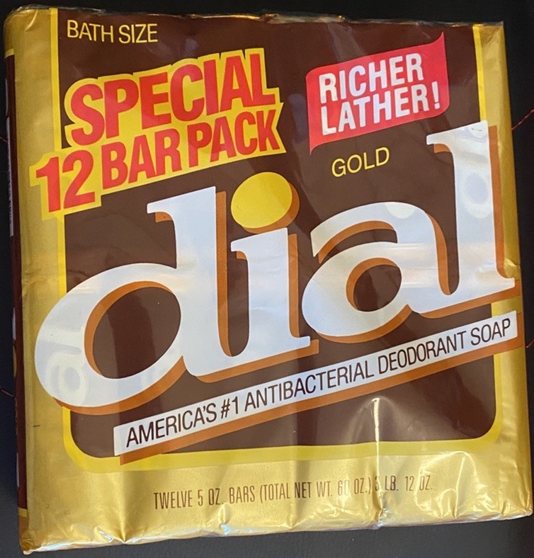 Vintage 80s DIAL GOLD Foil Deodorant SOAP Bars 5oz NOS 12 Pack NEW Made in USA