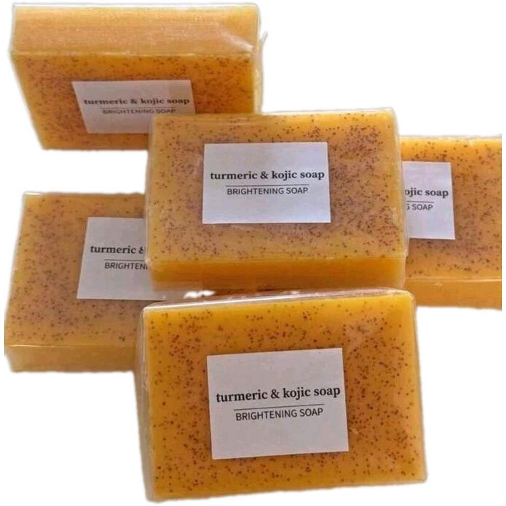 6 Pack Turmeric Kojic Acid Soap Bars | Brightening Lemon Face & Body Wash
