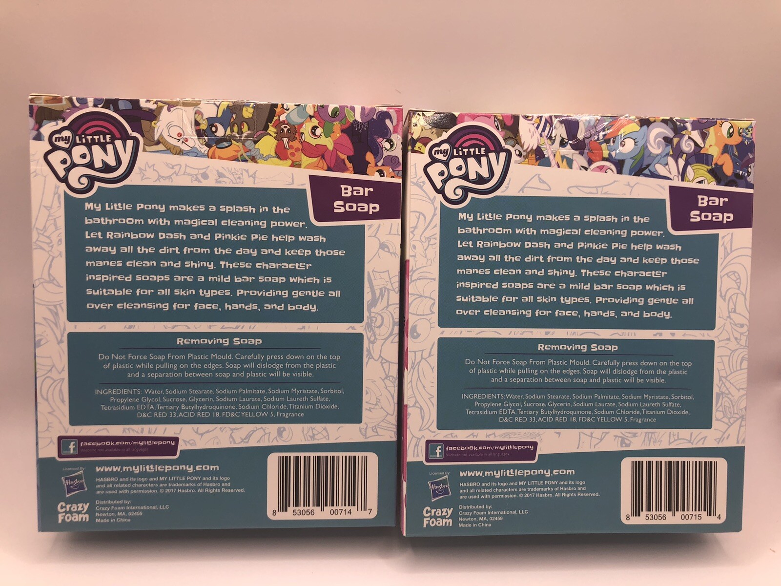 My Little Pony Lot of 2 Scented Bar Soap – Pinkie Pie Strawberry & Rainbow Dash