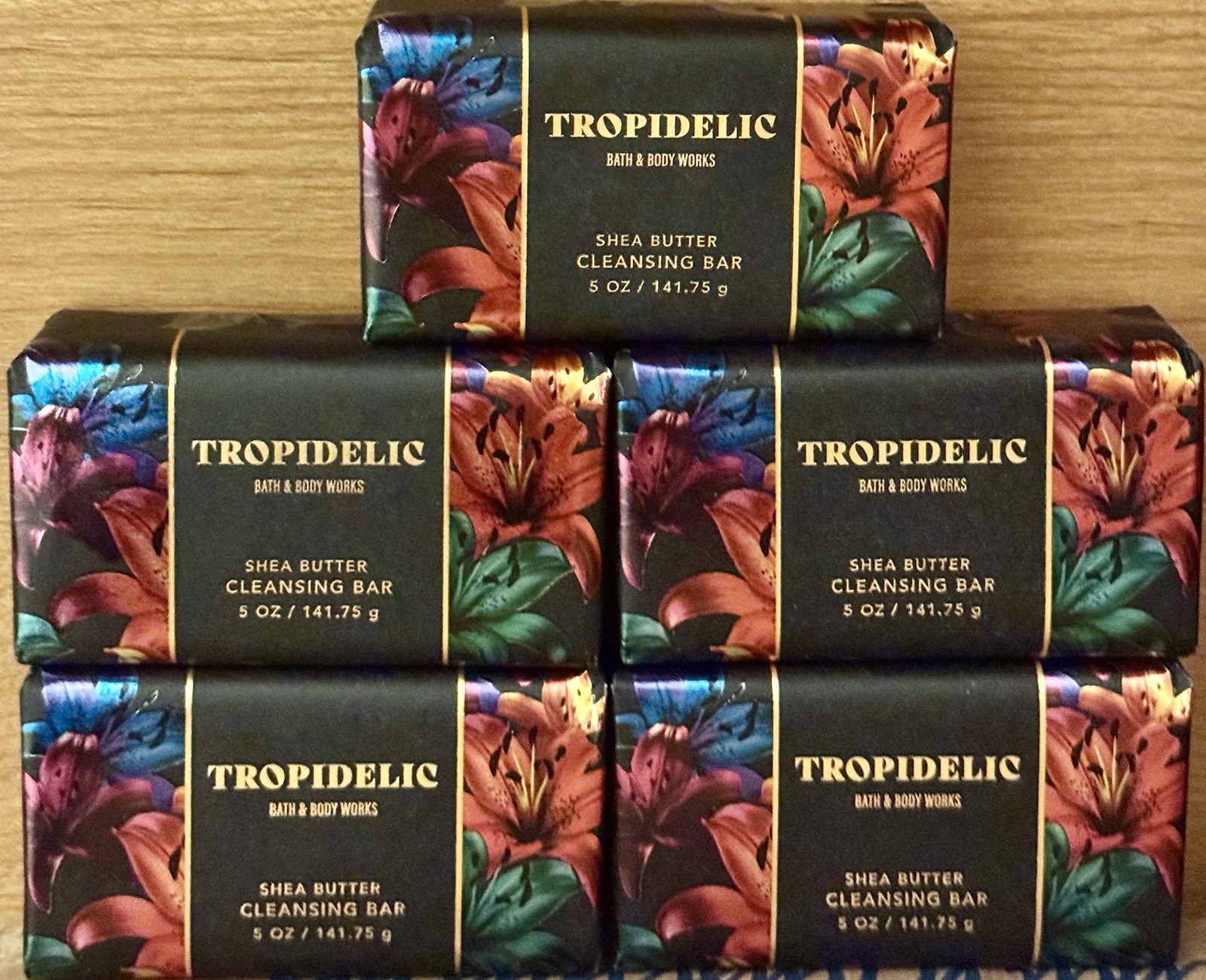 5 X New Bath & Body Works TROPIDELIC Cleansing Bar Soap Shower 5 Oz Each Rare