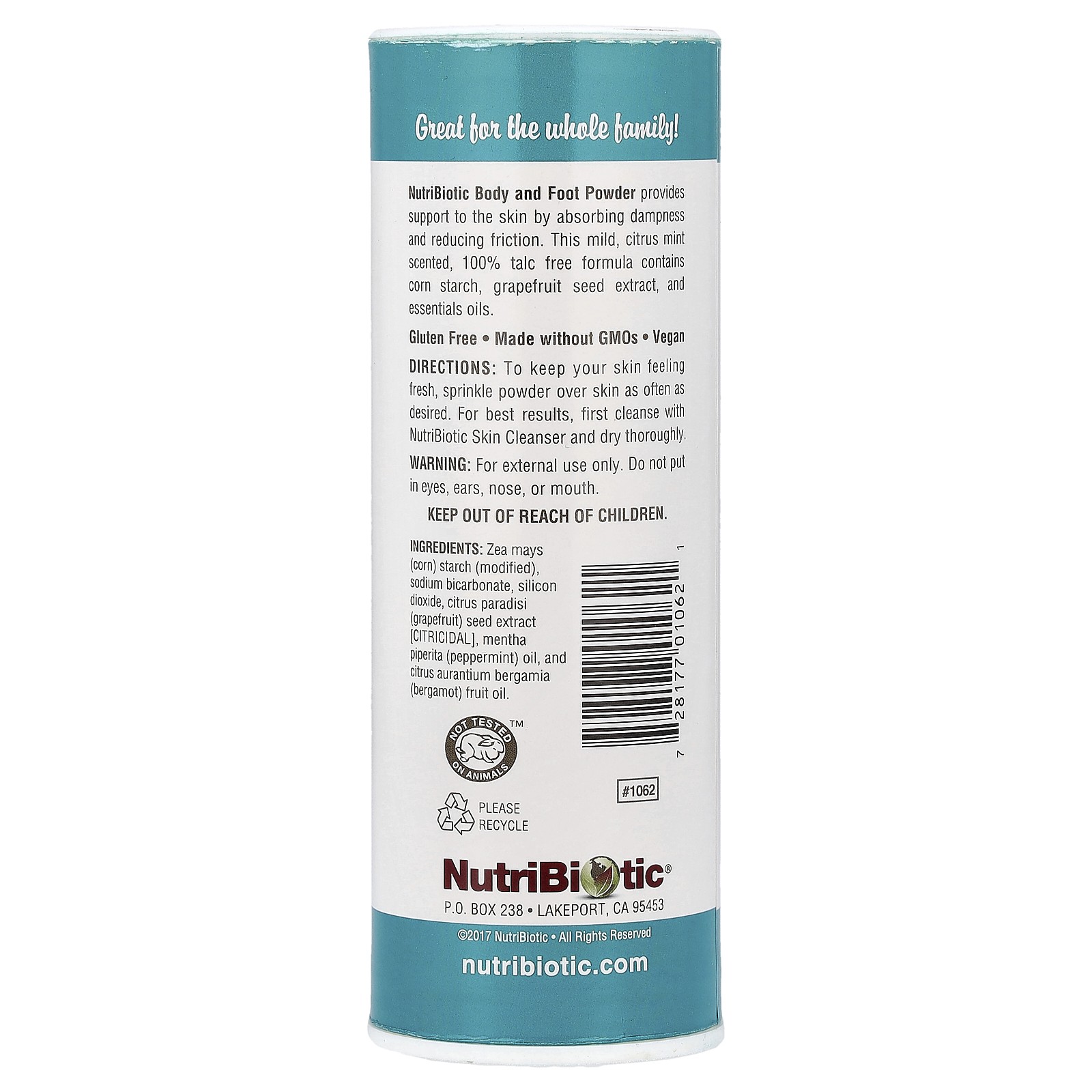 Body & Foot Powder with Grapefruit Seed Extract & Essential Oils, Citrus Mint, 4