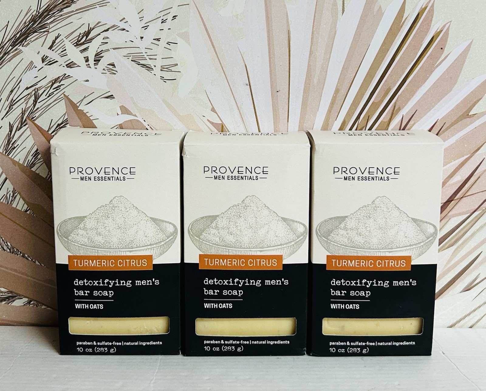 3-Pack Provence Essentials ~ Turmeric Citrus Detoxifying Men’s Bar Soap 10 oz
