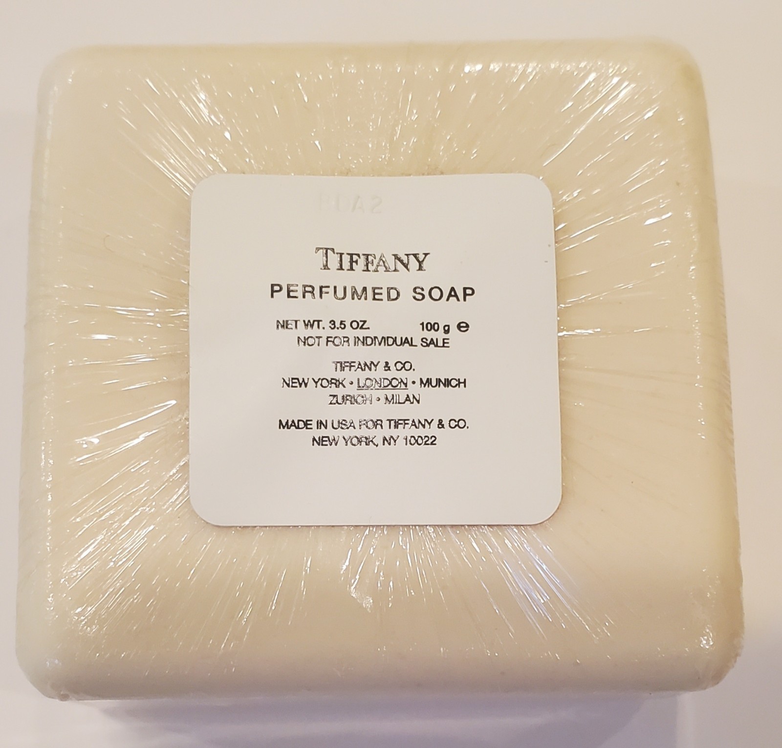 Tiffany & Co Perfumed Square Soap Bar – 3.5 oz – New in Wrapper – No Box