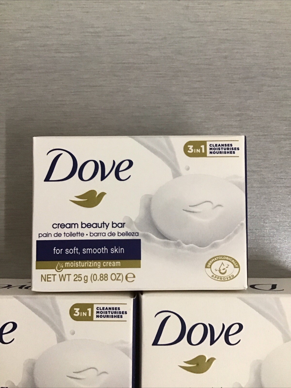 5 Pk Dove Cream Beauty Bar Travel Size 0.88oz / 25g each, Hotel