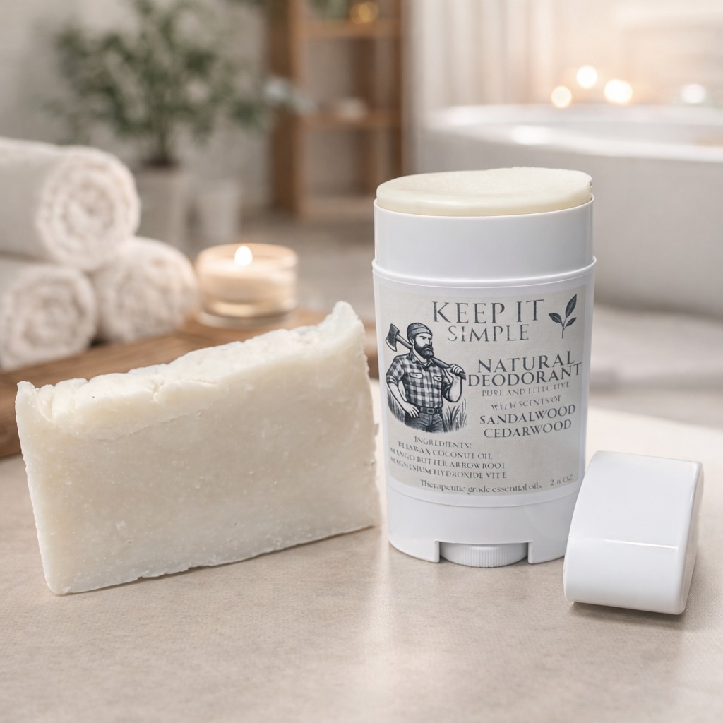 Men’s Natural Deodorant & Body Soap Sandalwood Cedarwood Postbiotic