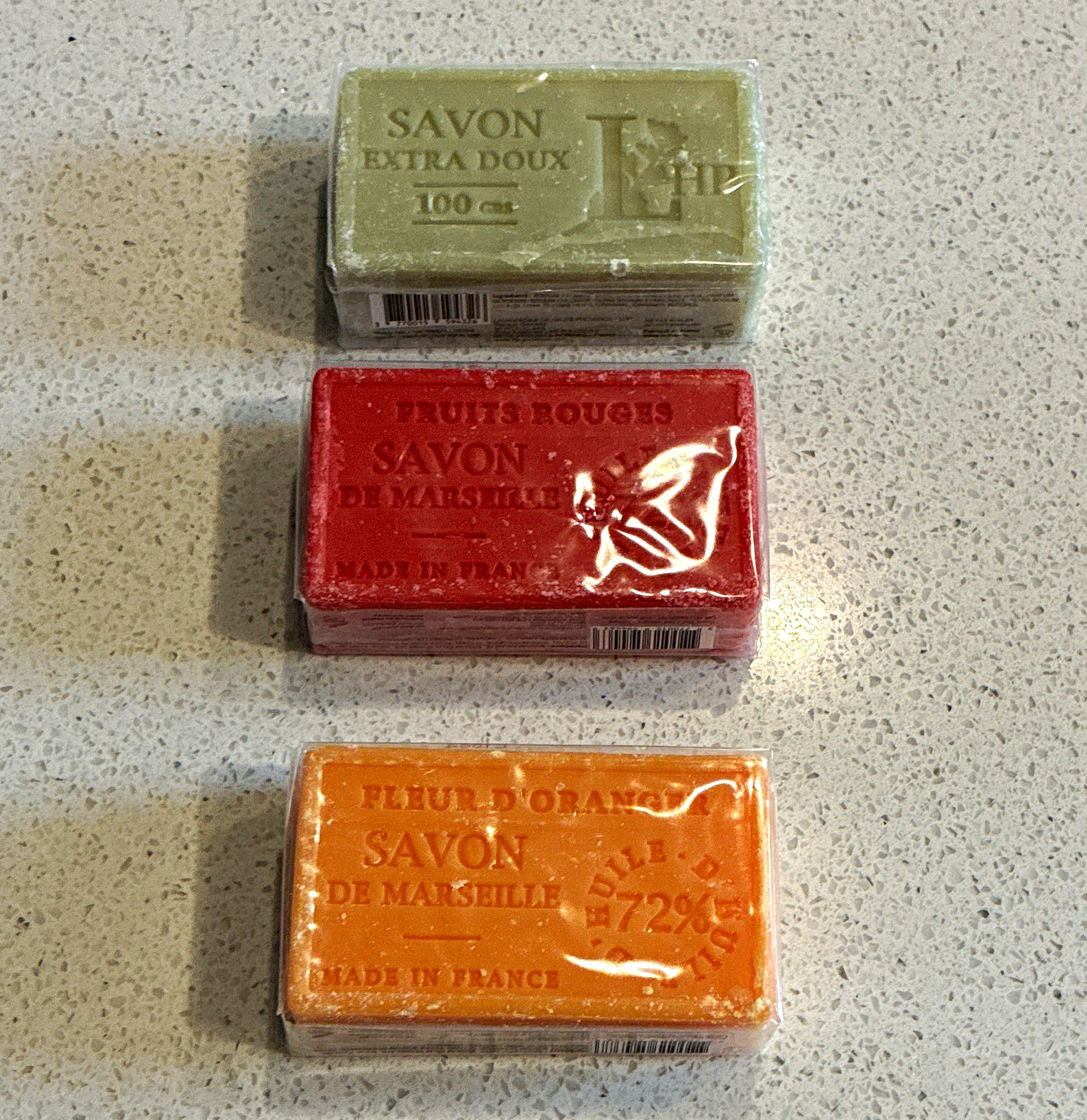 Savon de Marseille Soap Bars 3x100g Fleur d’Oranger & Fruits Rouges, France