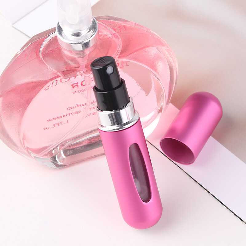 5PCS Refillable Travel Portable Perfume Atomizer Bottle Spray Pump Case 5ML
