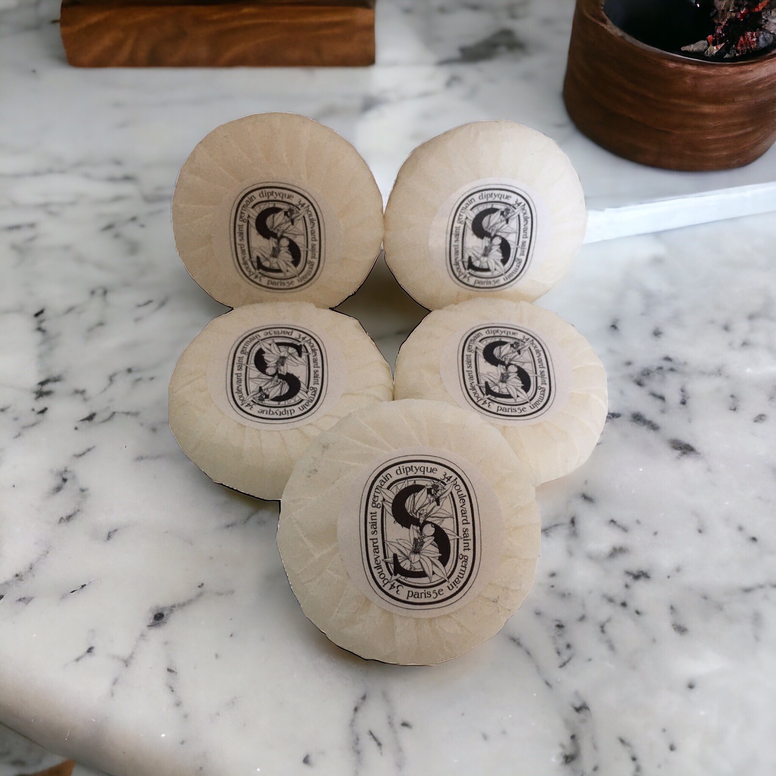 5 Diptyque 34 Boulevard Saint Germain Soap Bars Exclusively for LA BOTTEGA 1.1oz