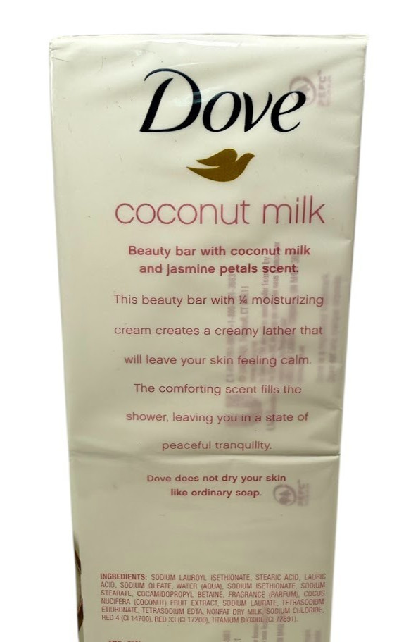 Dove Purely Pampering Coconut Milk & Jasmine Beauty Soap 6 Bars, 3.75oz Each New