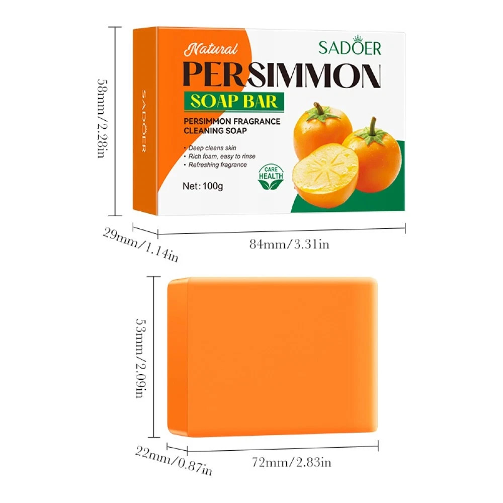 Persimmon Soap Bar for Body Odor Control, Natural Deodorant Body Bar Soap Unisex