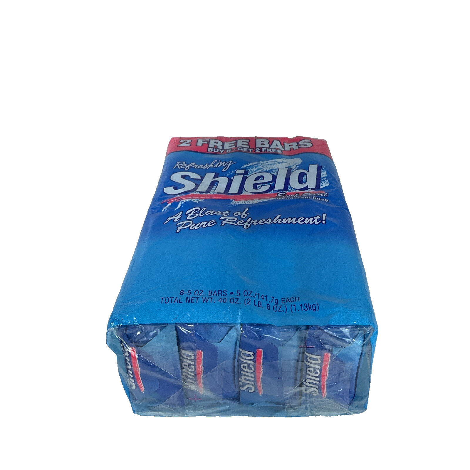 Vintage New 8 Bars Pack SHIELD Bar Soap 5oz SURF SCENT 1997 NOS SEALED 40 Oz