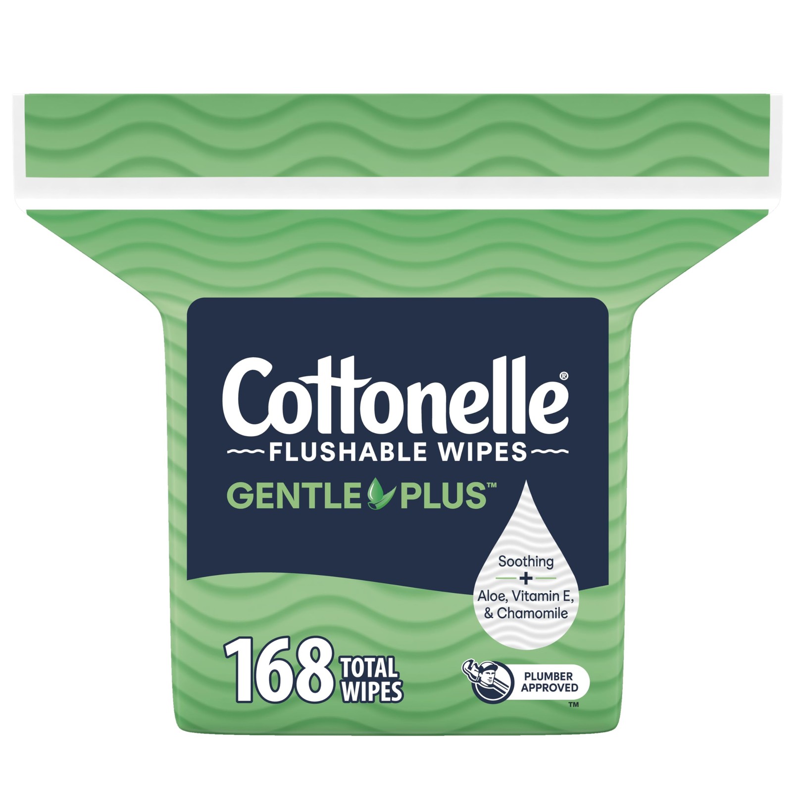 Cottonelle GentlePlus Flushable Wet Wipes 168 Pack Aloe Vitamin E Chamomile