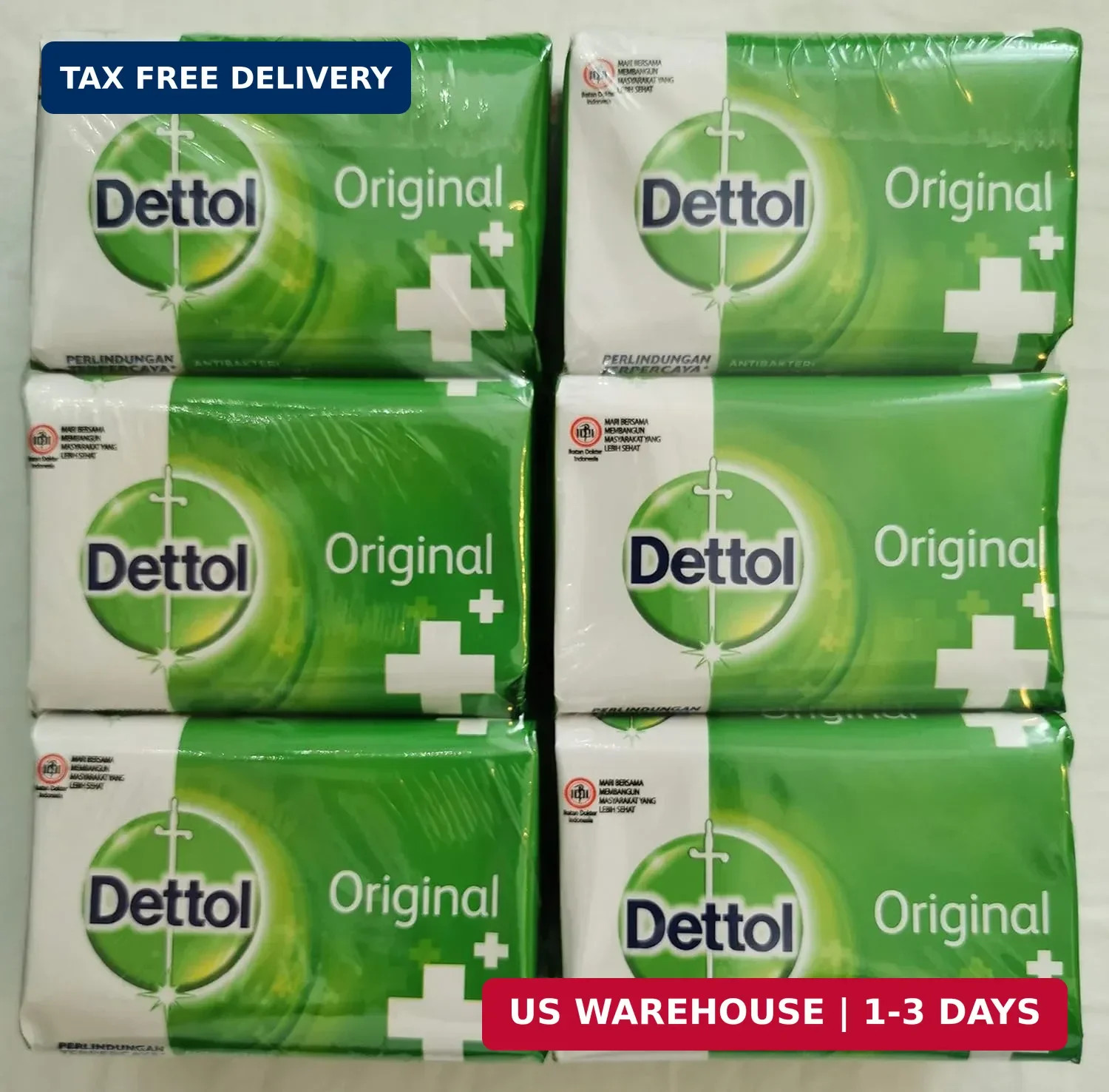 Dettol Original Antibacterial Soap, 3.5 Ounce/100 gr (Pack of 6)