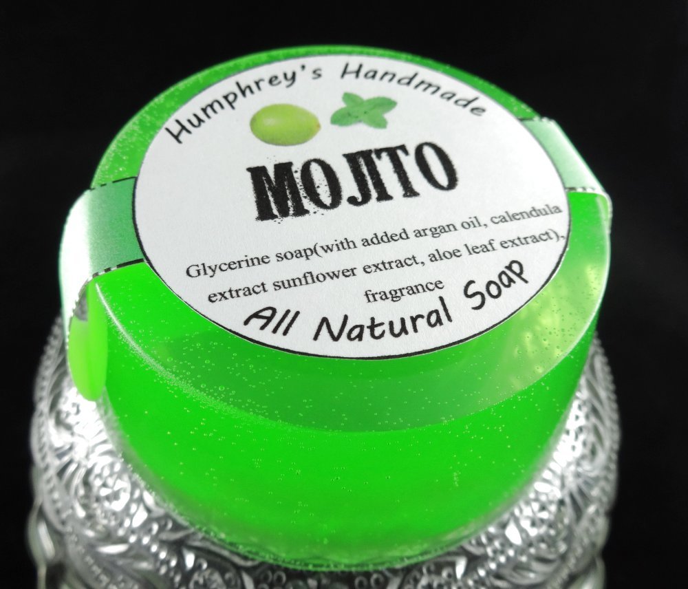 Men’s MOJITO Shave Soap Bar, Women’s Unisex Glycerin, Beard Wash Lime Peppermint