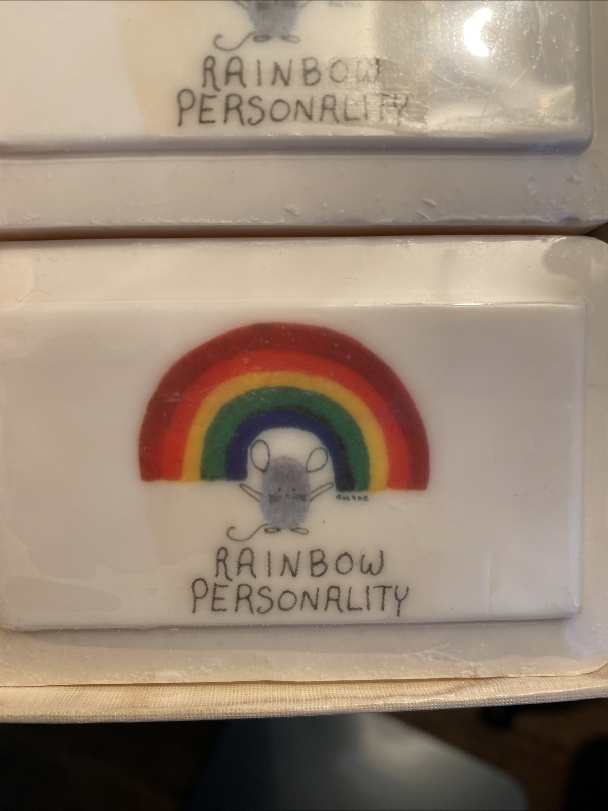 Vintage Katherine Gray Inc Soap Mouse With Rainbow French Milled Soap LGBT