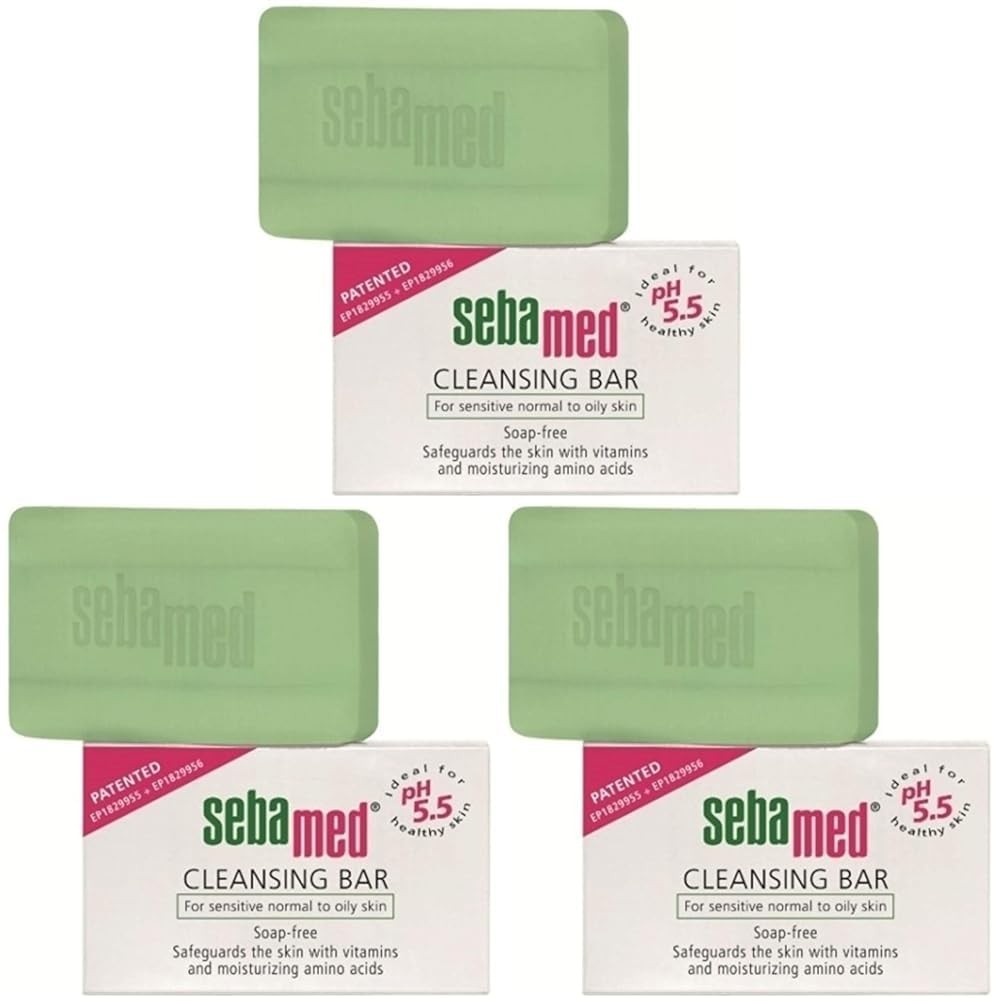 Sebamed Cleansing Bar 100g Pack of 3 pH 5.5 Face & Body