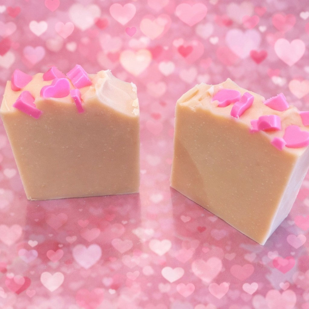 Hearts! Handmade Tallow Soap. Berry. Goat Milk Soap. Aloe. Gift. Bath Bar.