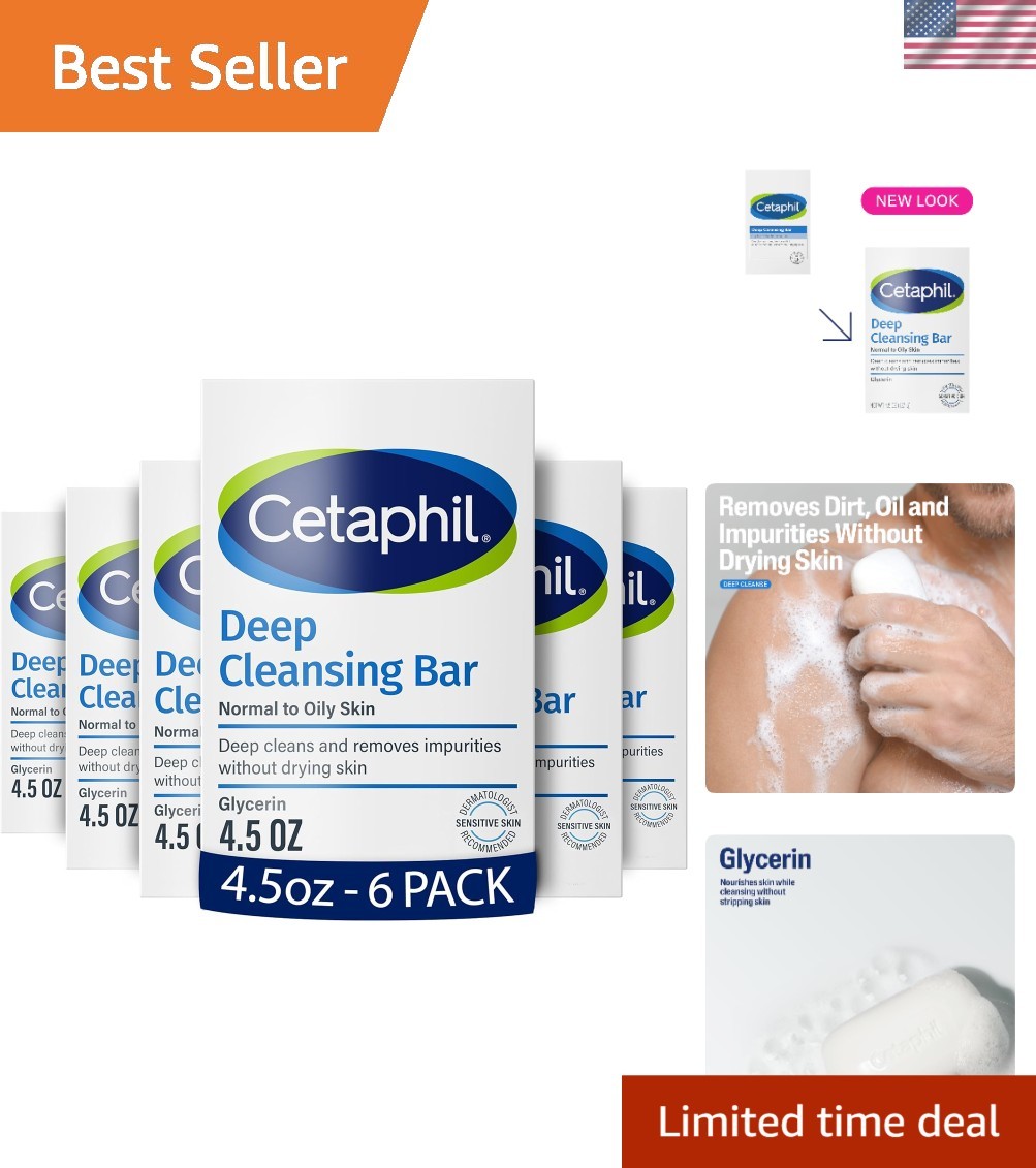 Brand New Deep Cleansing Face and Body Bar Pack of 6 for Sensitive Skin