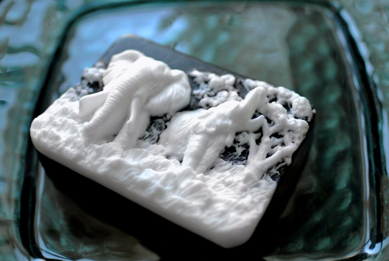 African Elephants Soap Bar – Handmade Glycerin Soap – Black and White