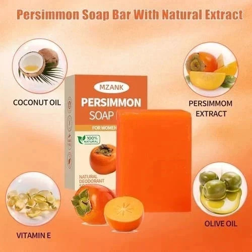 3 PACK Persimmon Soap Bar for Old People SmellNatural Deodorant Body Face Bar S