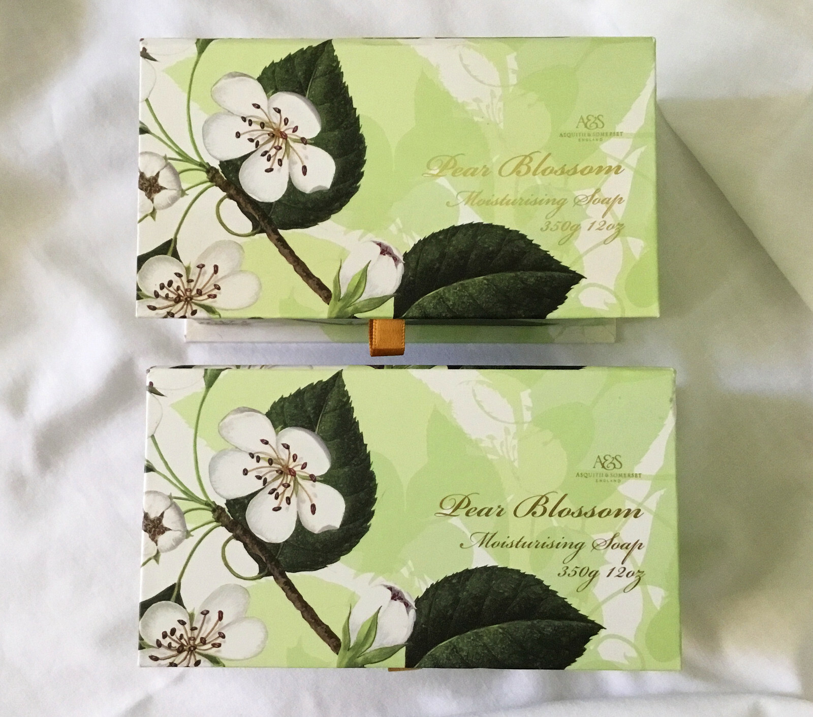 2 Asquith & Somerset Pear Blossom Moisturising Soaps – 12oz/350g Each