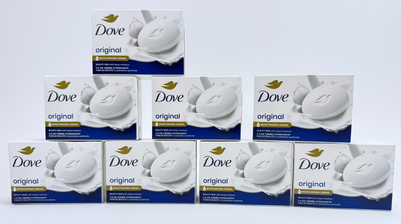 Dove Beauty Bar Original Deep Moisture White 3.75 oz Pack of 8