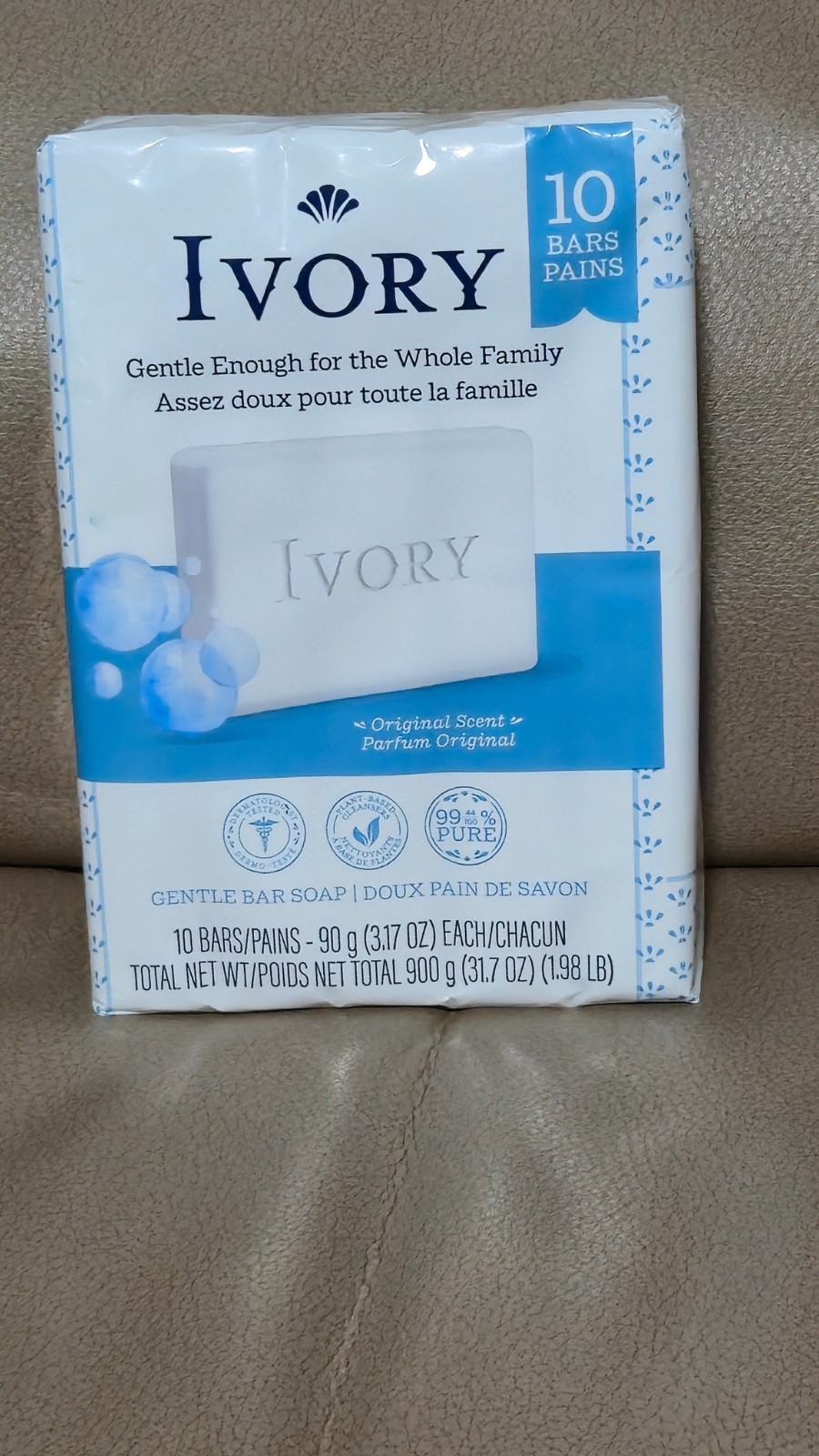 Ivory Soap White Bar Original Scent, 3.17 oz. 10 Count – New