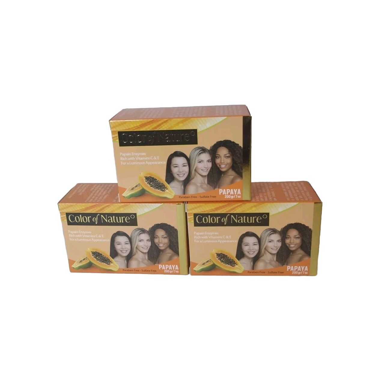 color of natural soap Infused Papaya Oil & Vitamin C & E 200g Pack Of 3