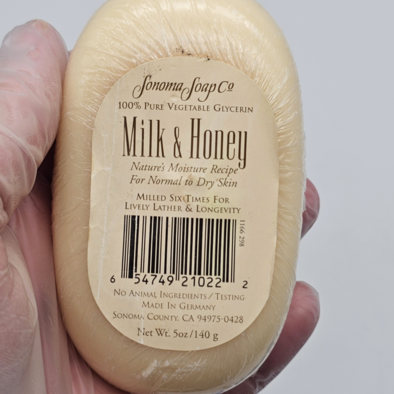 Sonoma Soap Company Milk & Honey Bar Soap – 5 oz – Germany – For Normal/Dry Skin